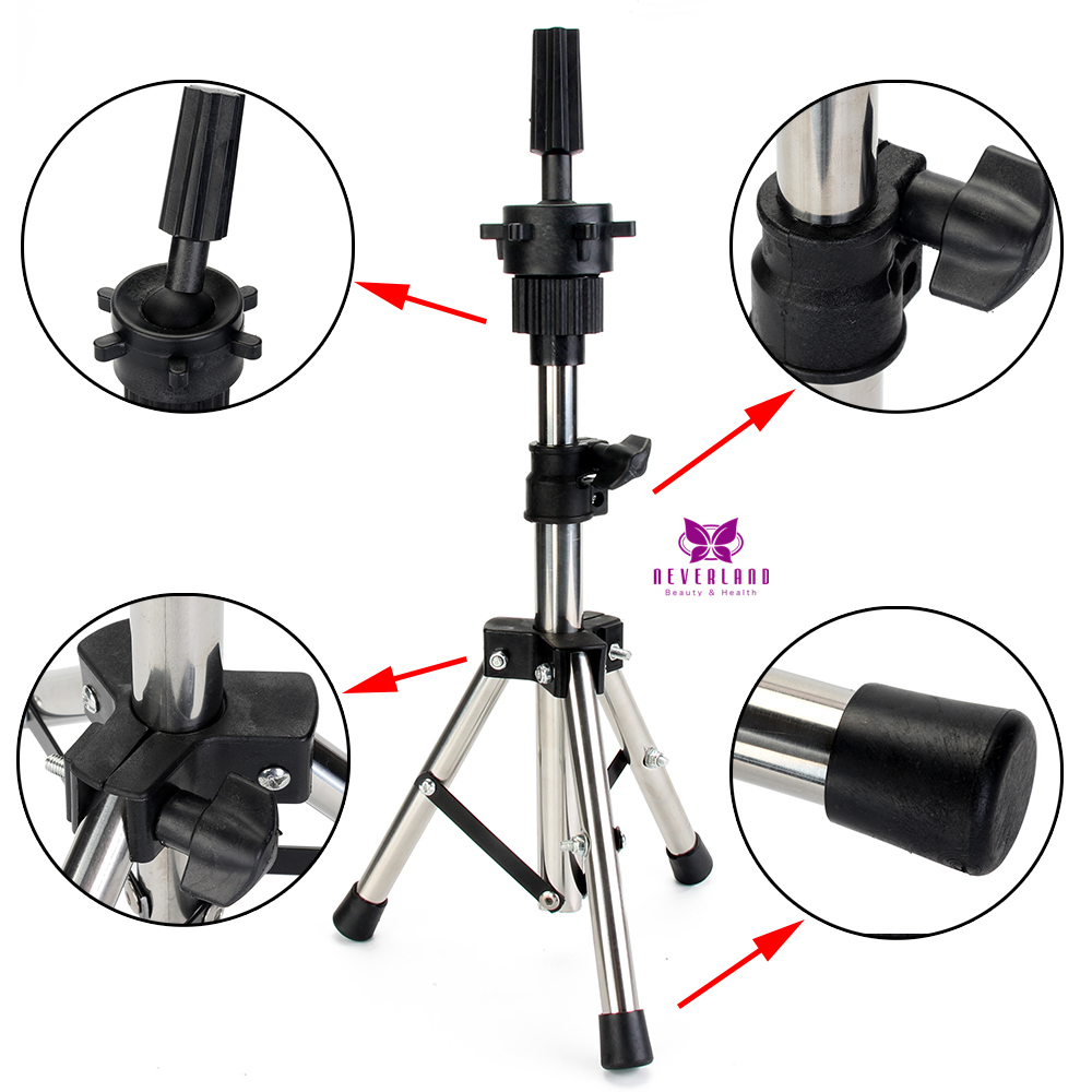 Training Wig Stand Mannequin Head Tripod Stand support perruque trepied Hairstyles Hairdressing Clamp Holder for Practice