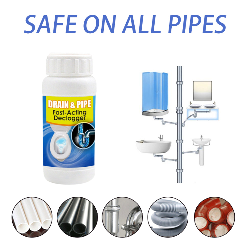 Drain&Pipe Toilet Cleaner Quick Foaming Fast-Acting Pipeline Dredger Kitchen Sewer Pipe Dredging Agent