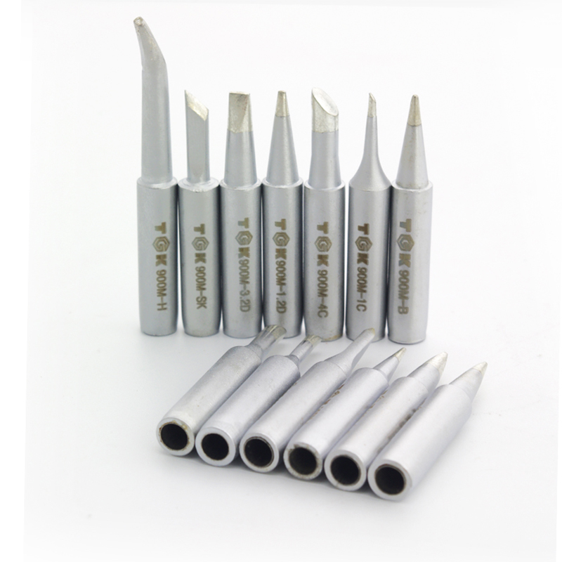 10pcs/1set Soldering Iron Welding Tips For TGK-900M 907 913 951 933 376 Series Lead-free Process Smooth Soldering Tips