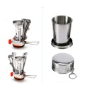 1Set Camping Pot Cookware Sets Mini Gas Stove With Stand Fork Spoon Knife Utensils Outdoor Tableware Dinner Picnic Tableware