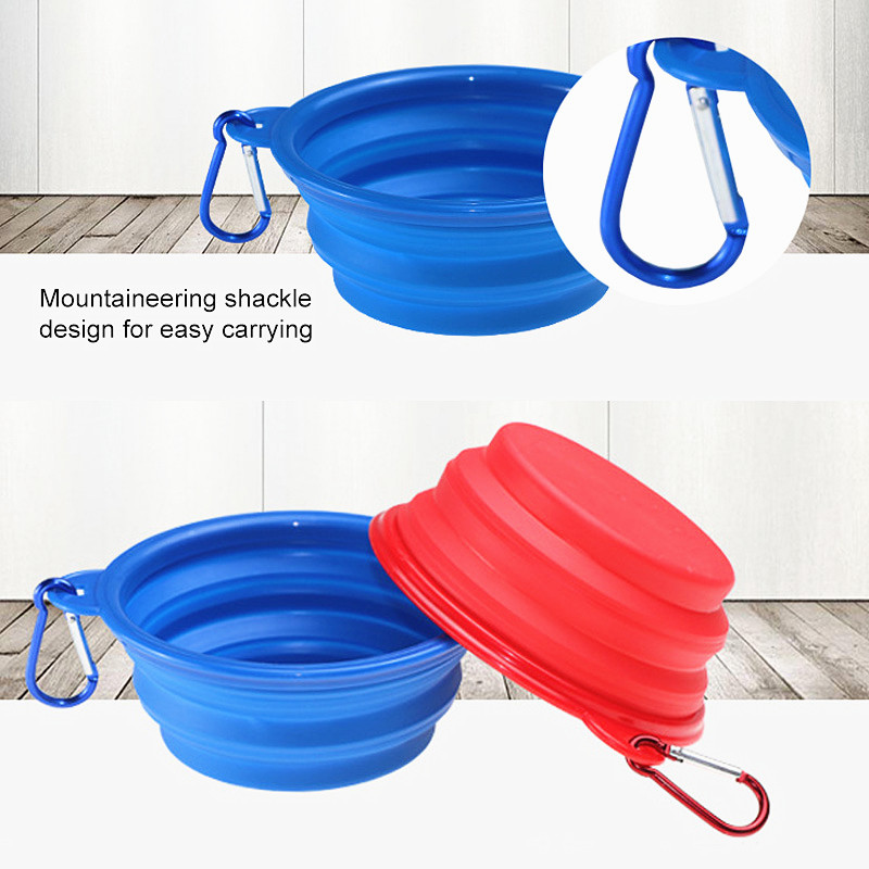 New Hot Sale Portable Dog Feeding Bowl Silicone Folding Pet Water Food Container Travel Camping Pet Dog Bowls Pet Accessories