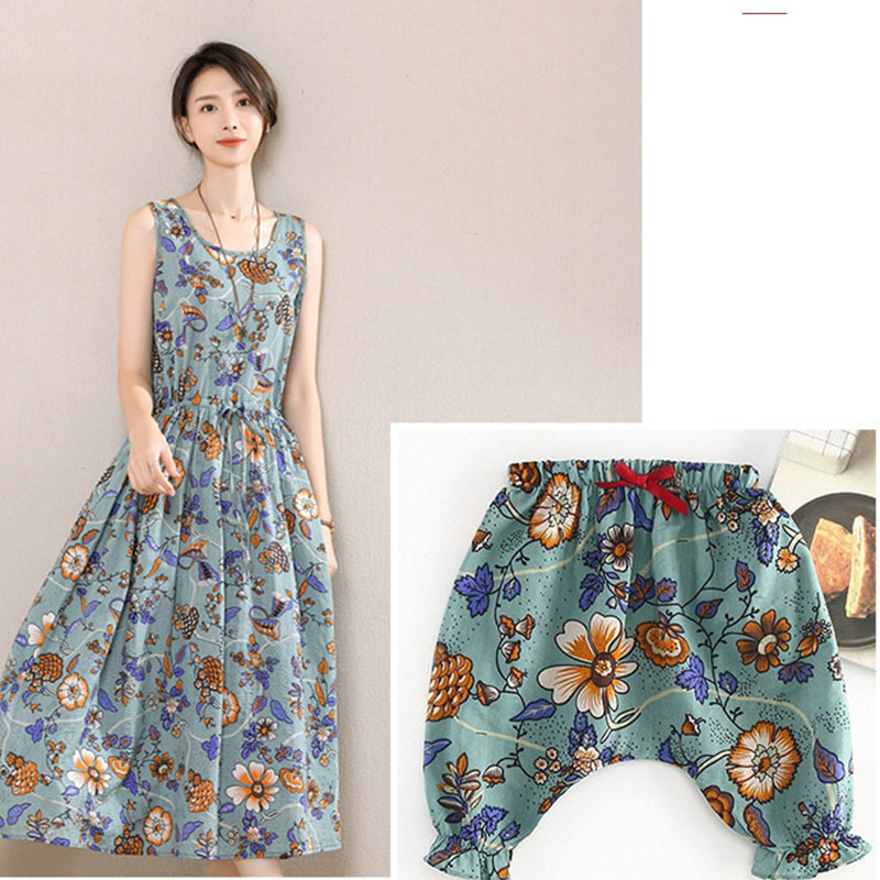 100x145cm Floral Kids Cotton Linen Fabric, Sewing Woman Clothing, Making Summer Dress Pants For Baby & Child