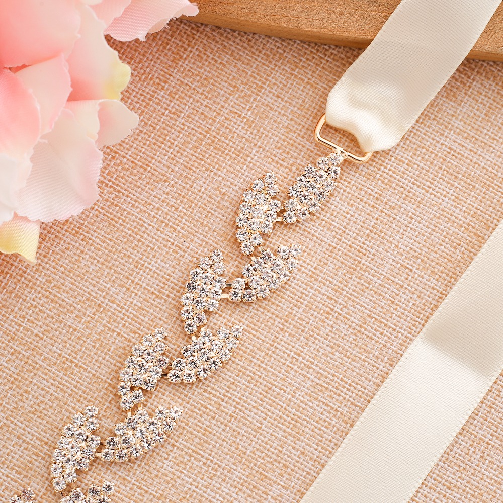 S198-G Wedding Belt for bride Bridal sash Gold belt dress Accessories Bride Waistband Wedding Sashes Bridal Belts