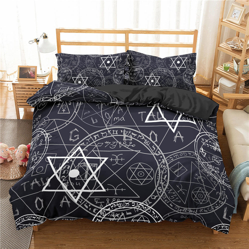 ZEIMON Alchemy Symbol Bedding Sets Twin/Full/Queen/King Duvet Cover Set Pillowcase Bed Linen 2/3pcs Bed Set Bedclothes