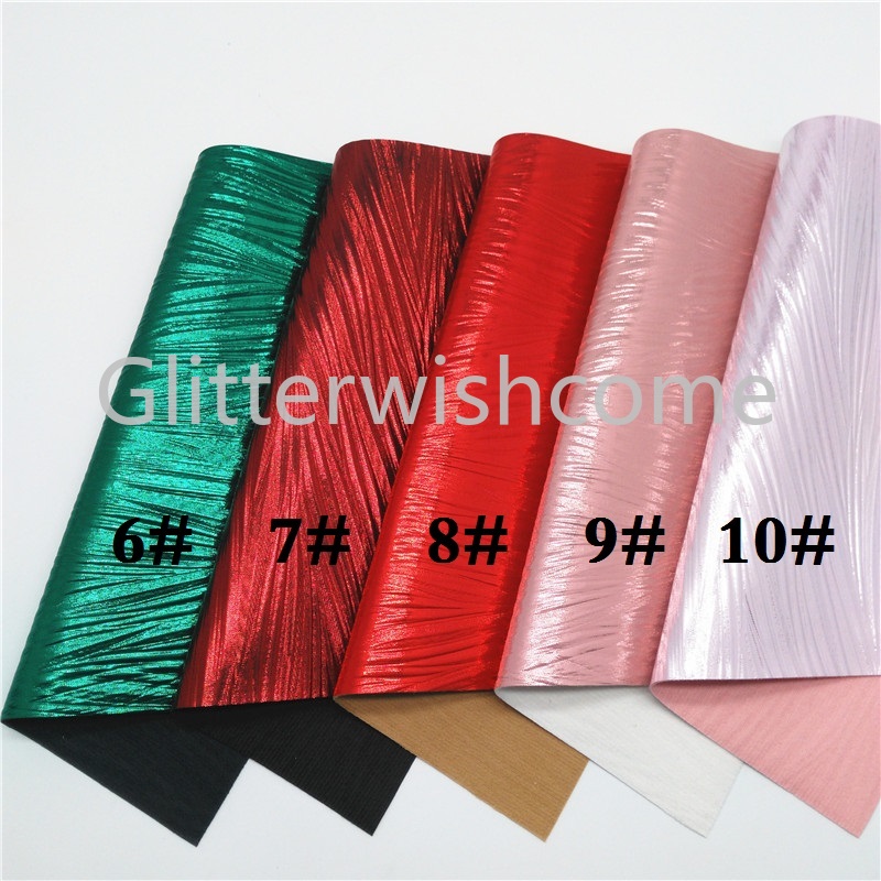 Glitterwishcome 21X29CM A4 Size Vinyl For Bows Wrinkle Embossed Synthetic Leather Faux Leather Sheets for Bows, GM695A