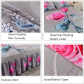 WOSTAR 1pc Thickened Sanding Bed Skirt Bedspread Rose printed Wedding Fitted Sheet Cover Soft home textiles King size bed Sheet