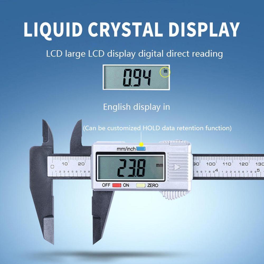 6" 150mm Carbin Fiber Electronic Digital Vernier Caliper Micrometer Gauge LCD