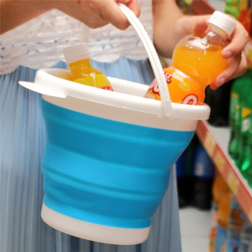 Portable Folding Bucket Silicone Plastic Bucket Multifunctional Outdoor Travel Car Wash Bucket Outdoor Camping Fishing Supplies