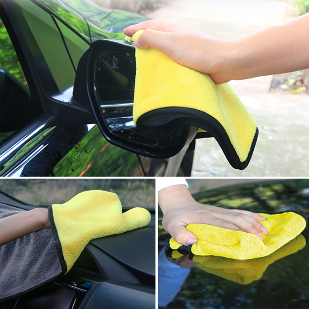 JUNGLEFLASH Car Wash Microfiber Towel Car Cleaning Drying Cloth Hemming Car Care Cloth Detailing Car Wash Towel