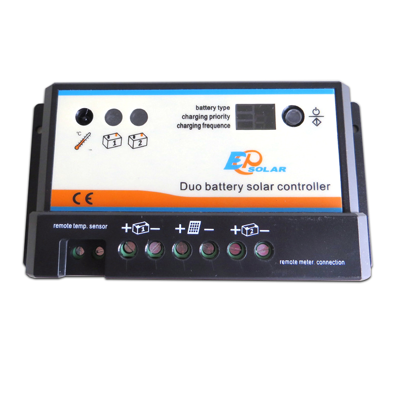 20A daul battery Solar Charge Controller duo-battery charge controller 12V 24V solar panel battery charger for RV Boats Golf