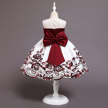 New Quality Beading Christmas Girls Dresses Kids Clothes Wedding Flower Girl Dress Birthday Party Costumes Children Clothing