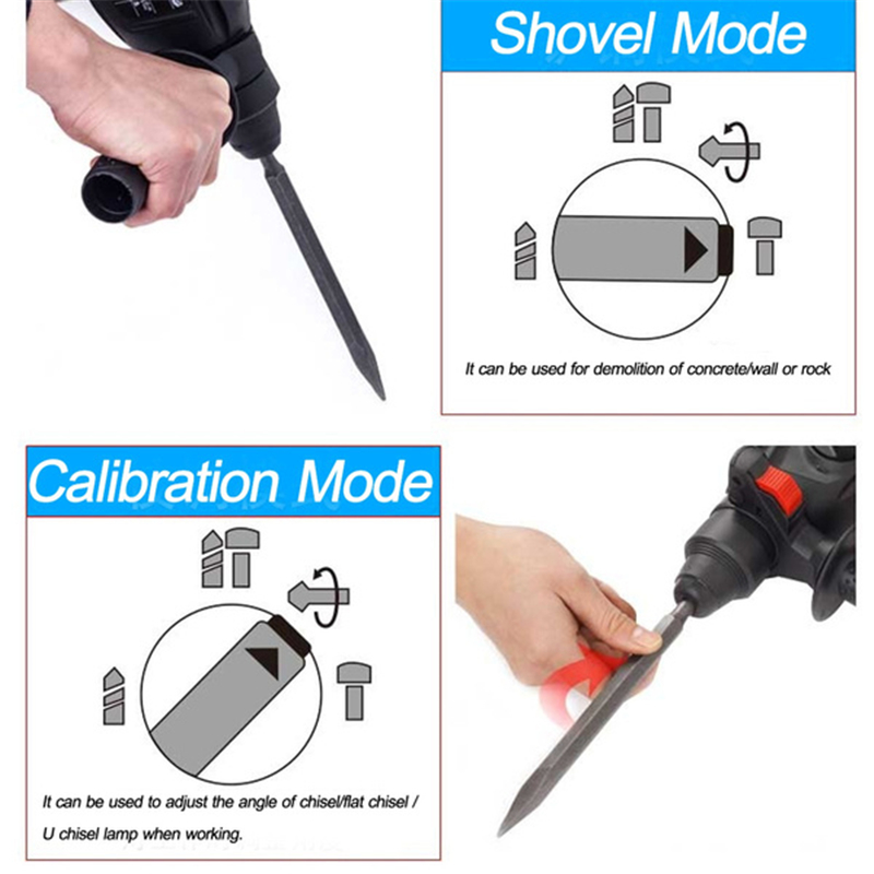 Handheld Electric Hammer Rechargeable Brushless Cordless Rotary Hammer Impact Drill Demolition Power Tool for 18V Makita Battery