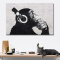 YaMinSanNiO Abstract Monkey DJ Orangutan Wall Art HD Prints and Posters Canvas Animal Oil Painting Pictures Home Decorations New