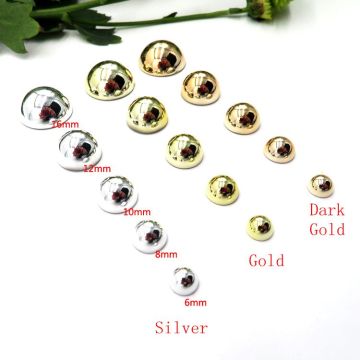 6-16mm Gold/Silver bright semisphere garment rivet studs for bag, hat, shoe,leather chocker wrap belt accessories diy