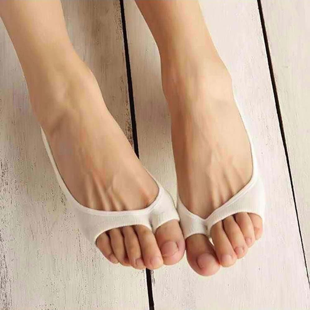 NEW 1 Pair Women Cotton Toeless Peep Toe Socks Invisible Low Cut Sock Open Toe Toeless Shallow Mouth Liner Socks Sock Slippers