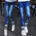 Famli 4Y-14Y Teen Girls Jeans Kids Girl Spring Autumn Casual Skinny Denim Pant Children Solid Pencil Pants 8 10 12 14