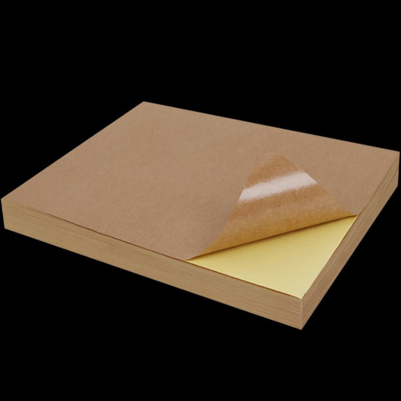 100 Sheets A4 Size Blank Kraft Adhesive Sticker Self Adhesive A4Kraft Label Paper for Inkjet Printer Packaging Label