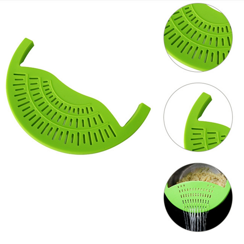 Food Oil Drainer Silicone Pot Pan Bowl Funnel Strainer Kitchen Rice Washing Colander Kitchen Gadgets Accessories Cooking Tools