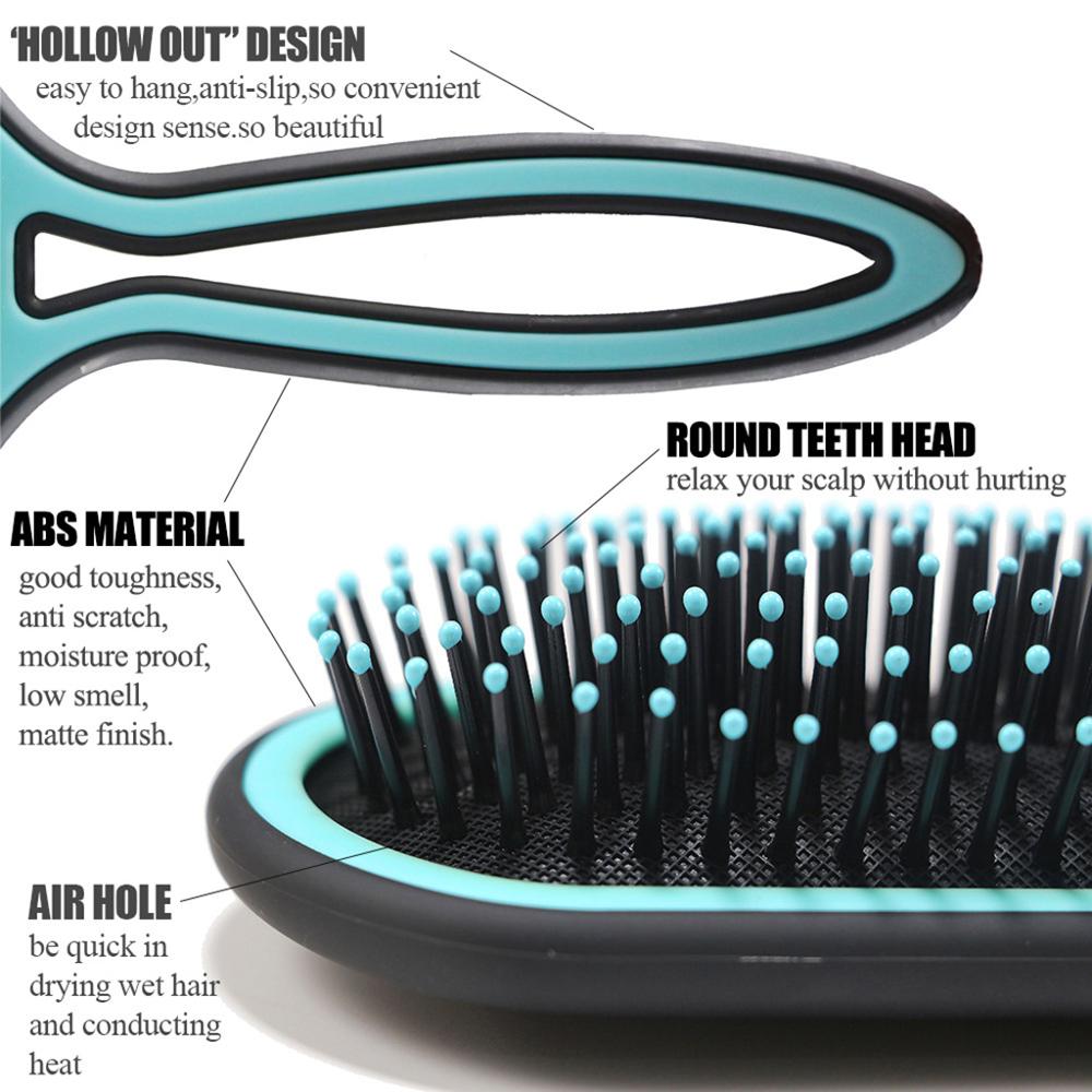 Women Men Hollow Out Handle Ball Tip Detangler Brush Air Cushion Anti Static Massage Scale Detangling Frizz Hair Comb