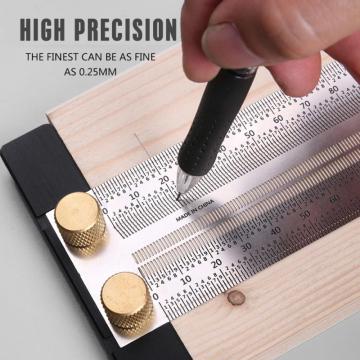 Woodworking Scribe Mark Line Gauge T-Type Ruler Square Layout Miter 90 Degree Gauge Measuring Tool Contour Profile Copy Angle