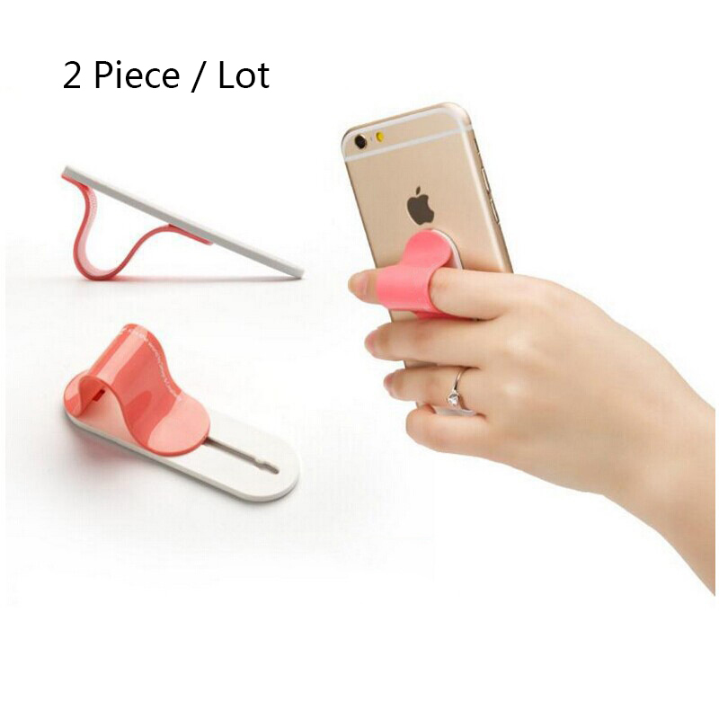 2 Piece Mobile Phone Holder Finger Stand Air Vent Mount Desk Stand Holder Tiske Support For iPhone 7 6s 5s SE Car Phone Holder
