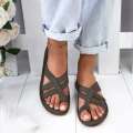 PU Leather Foot Correction Flat Heel Soft Ladies Orthopedic Casual Women Sandals Indoor Outdoor Summer Beach Travel Non Slip