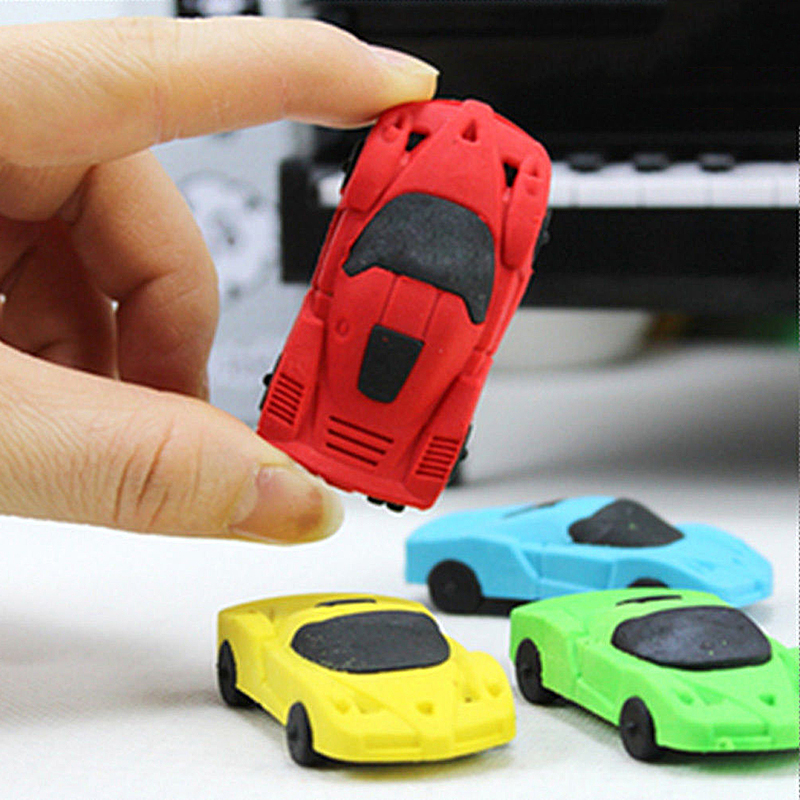 Creative Car Shaped Eraser Practical Stationery Random Color Cool Sports Car Eraser For School Office Writing Drawing Supplies