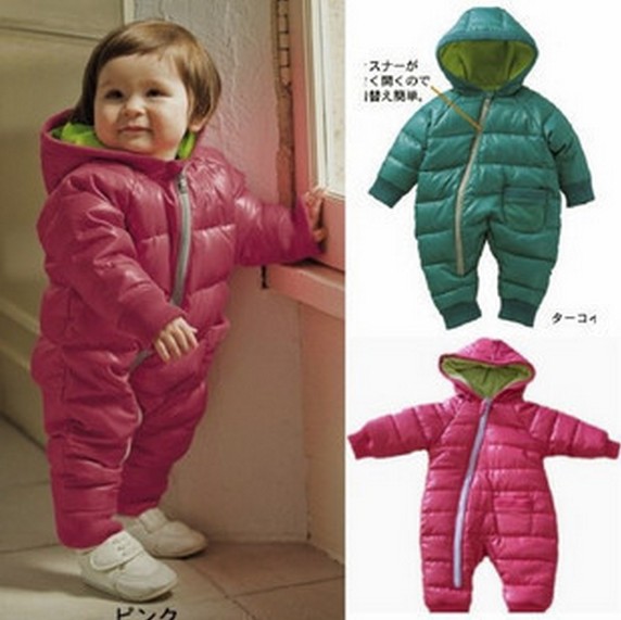 Baby winter outerwear retail baby clip cotton thick padded jacket rompers , kids down & parkas Suitable 12-36month baby