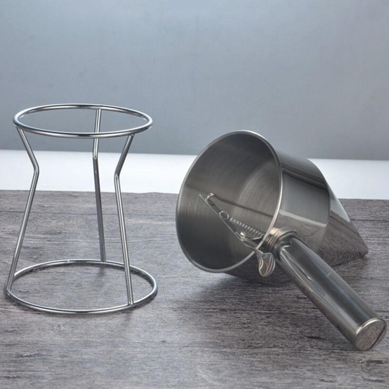Stainless Steel Piston Funnel w/Support for Sauce Cream Dosing Funnel for Sauce