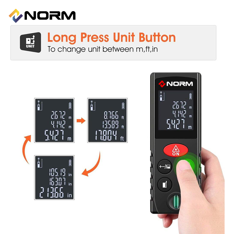 Norm 40M 60M 80M 100M Laser Distance Meter Laser Rangefinder Measurer