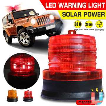 Waterproof Solar LED Car Truck Strobe Warning Light Polices LED Flashing Emergency Light Beacon Lamp Indicator Light with Magnet