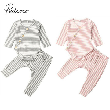 2019 Baby Spring Autumn Clothing Newborn Baby Boy Long Sleeve Tops Romper Jumpsuit Pants Cotton Ribbed Outfits 2Pcs Clothes Sets