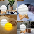 3D Print LED Moon Night Light LED Jupiter Lamp Color Changing USB Rechargeable Touch Switch LED Moon Lamp for Home Decoration