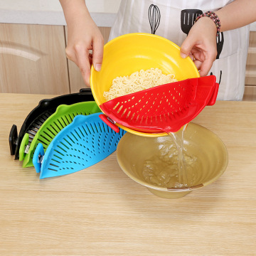 Silicone Pot Colanders Pan Strainer Kitchen Clip On Drainer For Draining Excess Liquid Draining Pasta Vegetable Cookware Tool