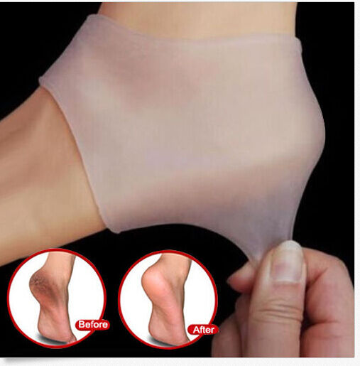 2pcs Transparent Silicone Moisturizing Gel Heel Sock Cracked Hand/Foot Skin Gel Care Support Protector Socks Peds