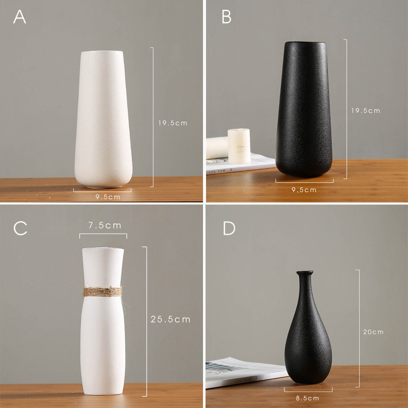 Nordic Style Porcelain Vase Modern Ins Simple Ceramic Flower Vases Room Study Hallway Home Plant Pot Wedding Decor