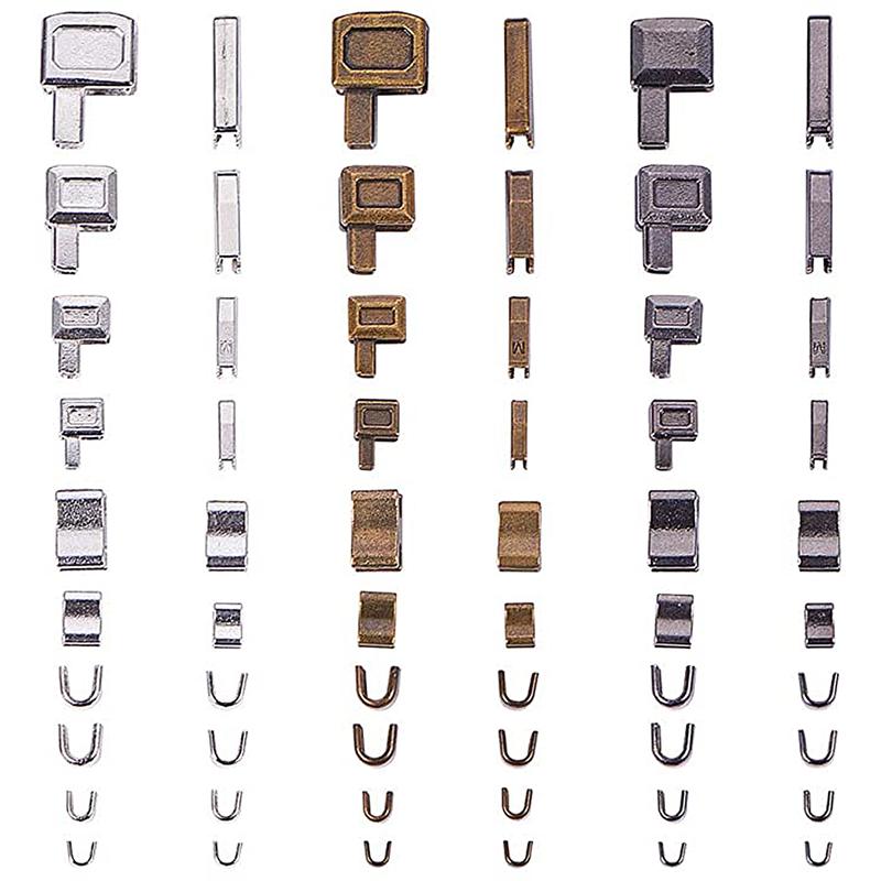 24 Set Metal Zipper Head Sliders Retainer Insertion Pin Zipper Top Stop Accessories Plug Zipper Repair Kit for Coat Jacket