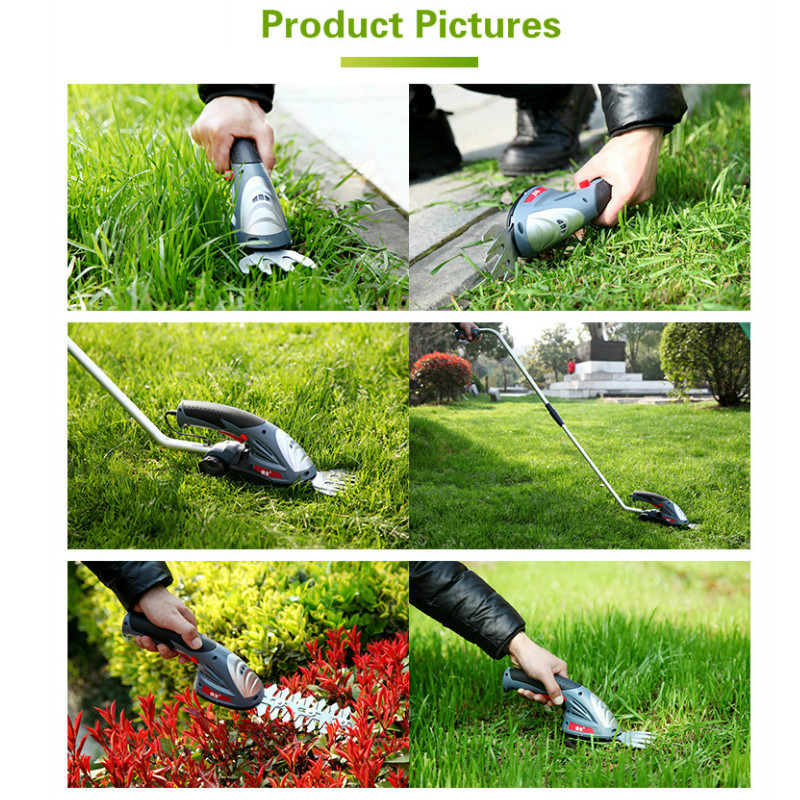 3.6V Electric Trimmer 2 in 1 Lithium-ion Battery Cordless Garden Tools Hedge Trimmer Rechargeable Hedge Trimmers for Grass