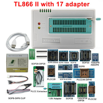 100% Original V10.22 TL866II Plus Universal Programmer+17 Adapters High speed TL866 Flash EPROM Programmer