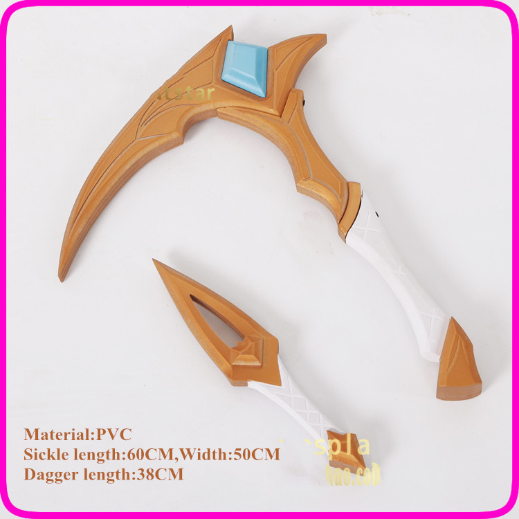 Game LOL KDA Akali Cosplay Costume Props PVC Weapons Accessories Sickle and Dagger Set Halloween Christmas Party Cosplay Prop