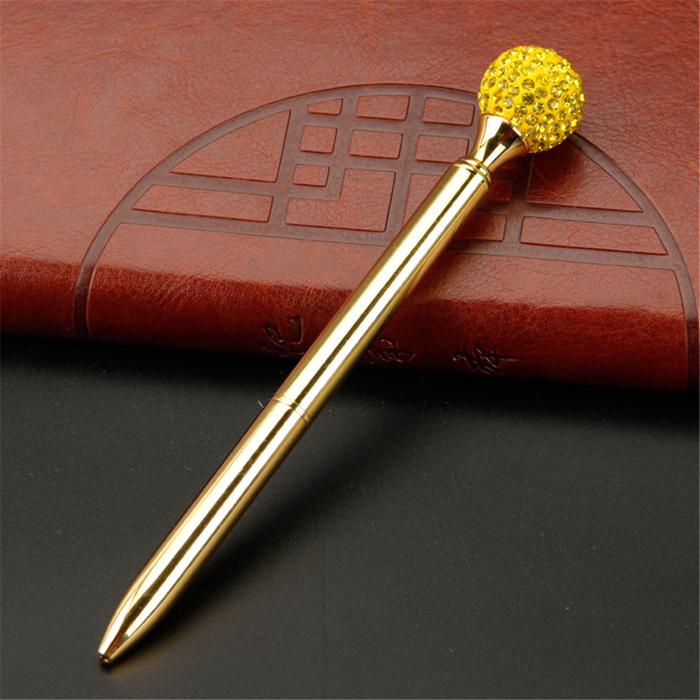 Cool Ballpoint Pen Luxury Penspinning Novelty Diamond Ball Point Pen Spin with Invisible Blue Black Ink Metal Gifts Papelaria