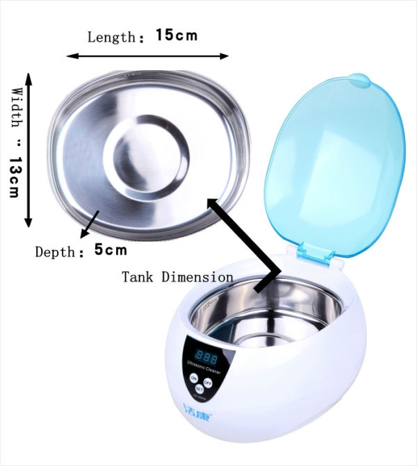 750ml Digital Ultrasonic Cleaner Mini Ultrasound Machine for Jewelry Watch Dental Eyeglasses Razor Toothbrush Parts Timer DVD