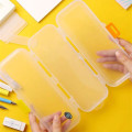 2020 High-capacity Pencil Case Double Layers Transparent Pencil Box Desktop Organizer Storage Box Pencilcase School Stationery