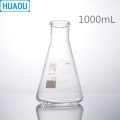 HUAOU 1000mL Erlenmeyer Flask 1L Borosilicate 3.3 Glass Narrow Neck Conical Triangle Flask Laboratory Chemistry Equipment