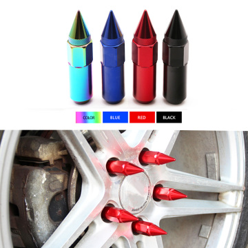 20pcs Car Modification Wheel Nuts m12*1.5 m12*1.25 Aluminum 60mm Extended Tuner Spike Lug Nuts Jdm Car Accessories For Chevrolet