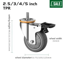 5 Inch TPR Caster Wheel for Hospital&School&Hotel