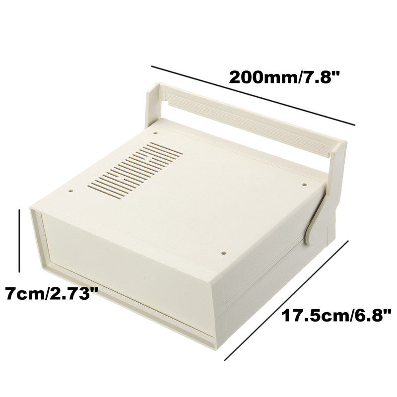 200x175x70mm White Electronic Plastic Project Box Shell Waterproof Enclosure Instrument Case With Handle DIY Electrical Supplies
