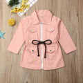 Citgeett Girls Long Sleeve Lapel Trench Kid Casual Jacket Zipped Coat Outwear Windbreaker Pink Fall Clothing