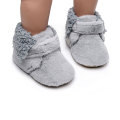 Fashion Baby Winter Fur Crib Shoes Soft Sole Plush Lined Slippers Toddler First Walkers with Non-Slip Bottoms