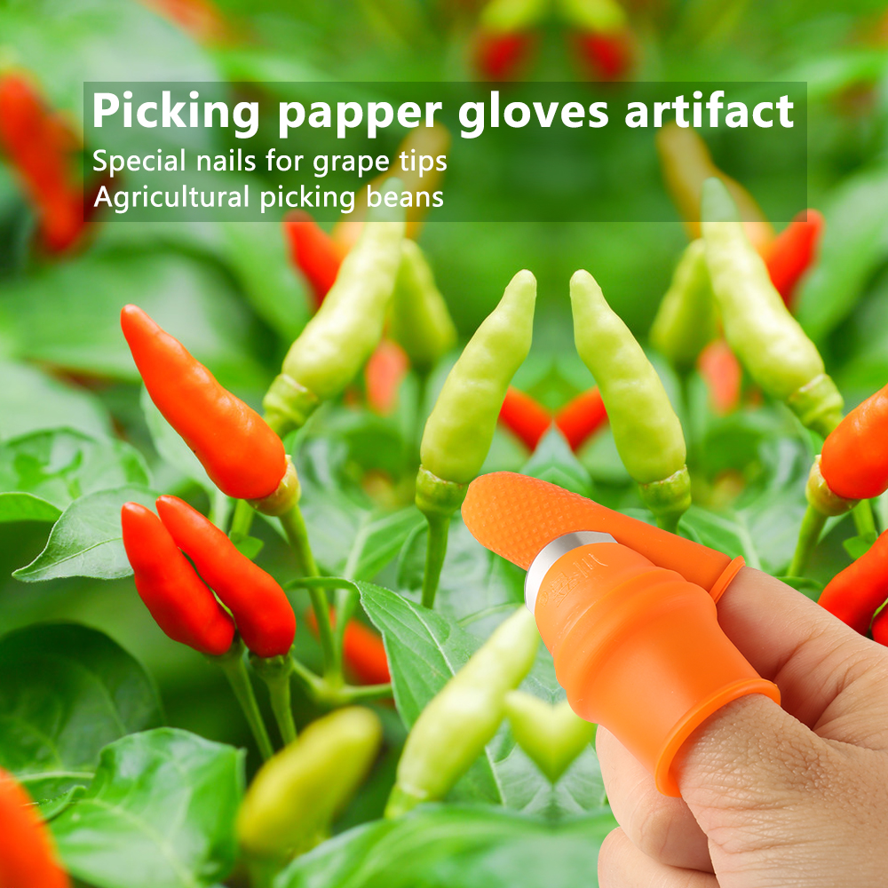 Silicone Finger Protectors-Fast Picking Vegetables And Fruits With Cutting Finger Protector Thumb Finger Knife Garden Gloves